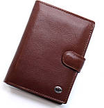 Портмоне вертикальний гаманець чоловічий шкіряний Bonshop коричневий брендовий для карток прав та грошей, фото 6