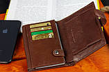 Портмоне вертикальний гаманець чоловічий шкіряний Bonshop коричневий брендовий для карток прав та грошей, фото 8
