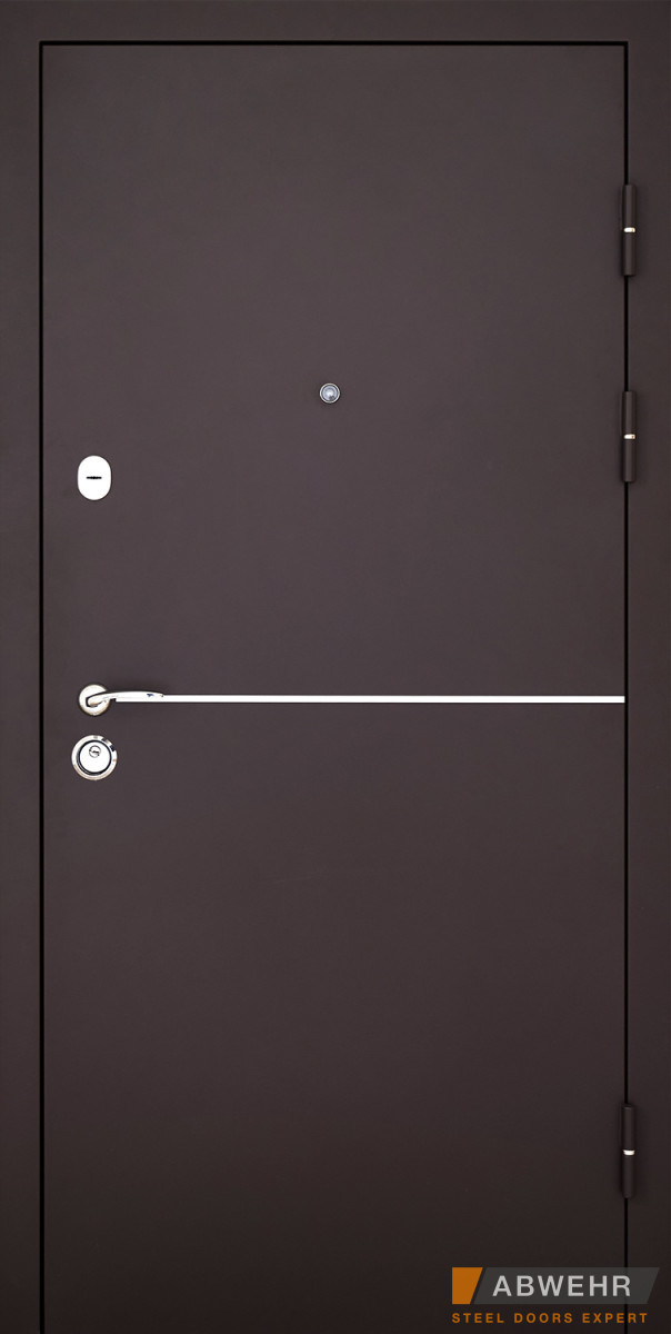 Вхідні металеві двері модель Solid (колір Ral 8019T) комплектація Defender, фото 1