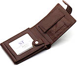 Класичне чоловіче портмоне з натуральної шкіри ST Leather Коричневий, фото 4