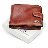 Класичне чоловіче портмоне з натуральної шкіри ST Leather Коричневий, фото 10