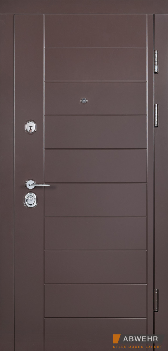 Вхідні двері модель Palermo (Квіт Ral 8019 + біла) комплектація Megapolis MG3, фото 1