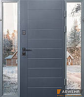 Входные нестандартные двери с терморазрывом модель Palermo (Цвет RAL 7016 + Белая) - размер 1600-1800*2050
