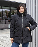 Зимова жіноча куртка 17 батал/р.48-64/чорний