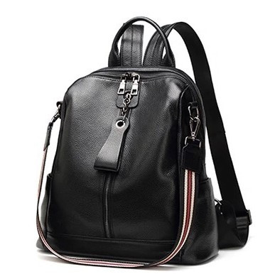 Жіночий рюкзак шкіряний повсякденний міський Tidin чорний молодіжний спортивний для жінки стильний з натуральної шкіри 28х31х13
