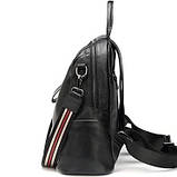 Жіночий рюкзак шкіряний повсякденний міський Tidin чорний молодіжний спортивний для жінки стильний з натуральної шкіри 28х31х13, фото 5