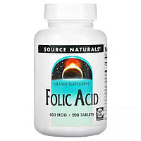 Витамины и минералы Source Naturals Folic Acid 800 mcg, 200 таблеток