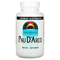 Натуральная добавка Source Naturals Pau D'Arco 500 mg, 250 таблеток