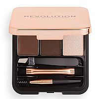 Makeup Revolution Brow Sculpt Kit Набір для брів "Dark Brown"