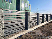 Забор Ранчо металлический Varied 1 (комбинированый стиль из 3-4х ламелей разных размеров)