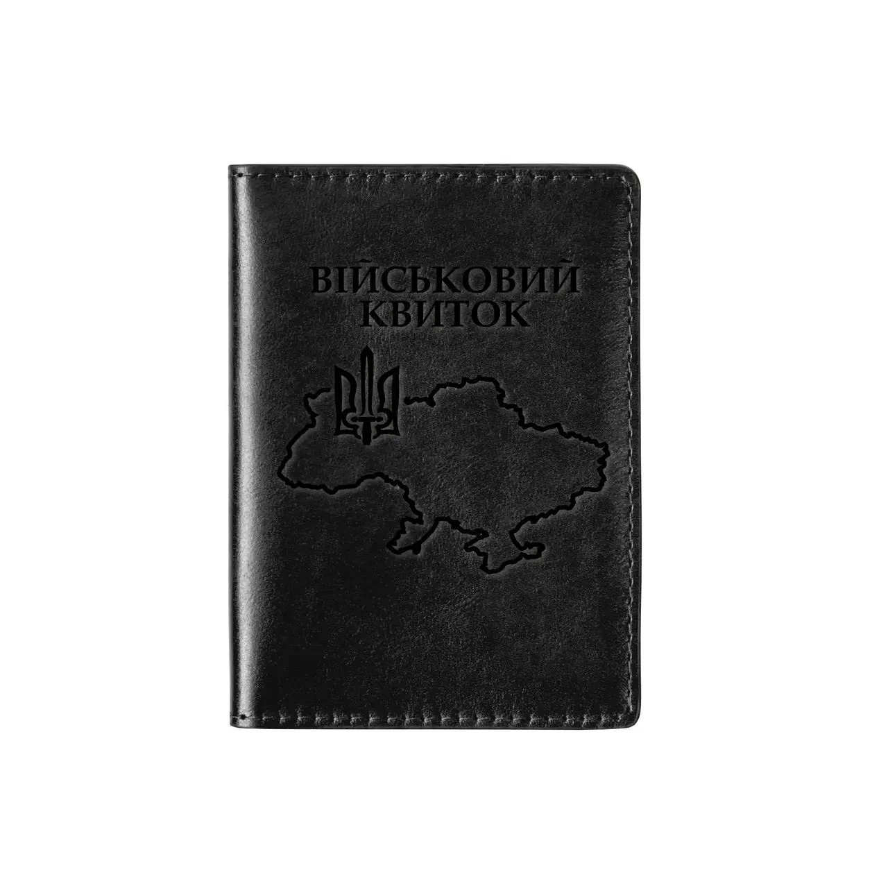 Обложка на военный билет натуральная кожа черный Арт.2576/10 Кордон "GP" Італія - (Україна)