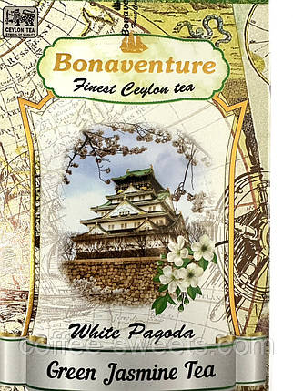 Чай Bonaventure White Pagoda зелений із жасмином 100 г, фото 1