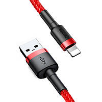 Кабель Baseus 3м Lightning - USB 2A QC3.0 480 Мбит/с в Нейлоновой оплетке USB-A Apple 8 Pin iPhone Красный