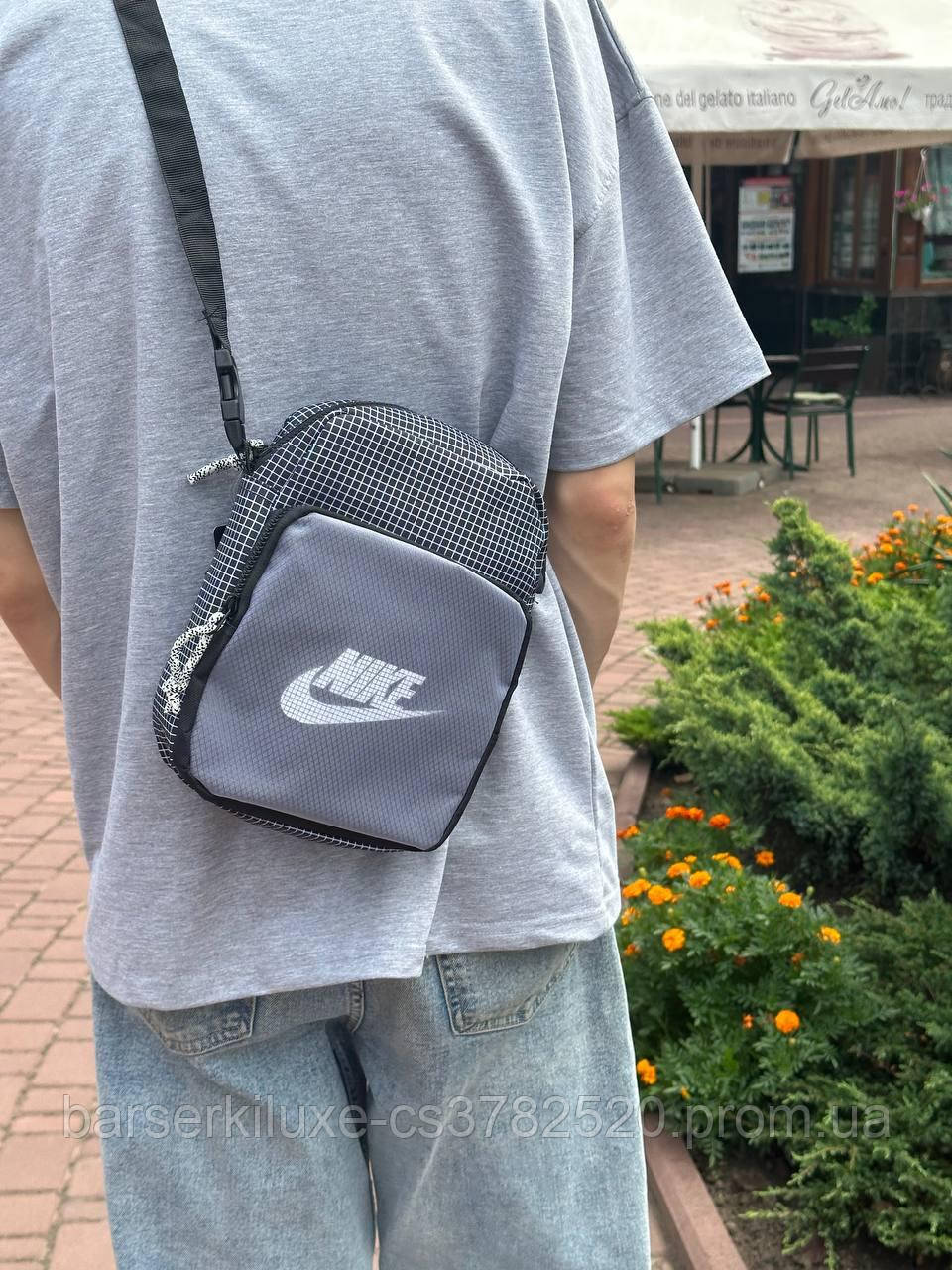 Купить Светлая барсетка Nike / Мужская спортивная сумка через плечо ...