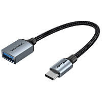Переходник Vention Type-C - USB 3.0 OTG 15W (3A/5V) 5 Гбіт/с адаптер USB-C (Thunderbolt) на USB-A кабель