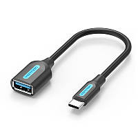 Переходник Vention Type-C - USB 3.0 OTG 10W 5 Гбит/с (2A/5V) адаптер USB-C (Thunderbolt) на USB-A кабель 0.15м