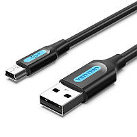 Кабель Vention 1.5м Mini USB - USB 480 Мбит/с 2A USB 2.0 A на Mini-B Черный