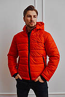 Чоловічі куртки Asos червоні утеплені, Чоловіча зимова куртка Tok Asos червоного кольору з капюшоном