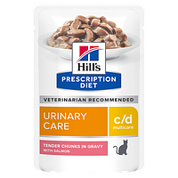Лечебные консервы для кошек Hills Prescription Diet Urinary Care c/d Multicare с лососем 85 г