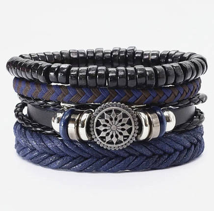Браслет Zig Jewelry шкіряний 4 в 1, фото 1