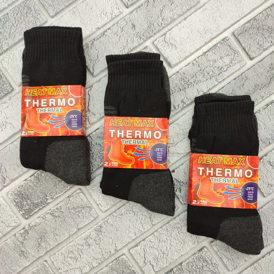 Шкарпетки чоловічі високі зимові шерсть з махрою р.42-46 асорті HEAT MAX ТЕРМО Туреччина 30038156, фото 1