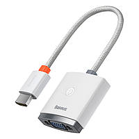 Конвертер Baseus HDMI VGA 1080P@60Гц с Micro USB и аудио портами Переходник Адаптер 0.21м Белый