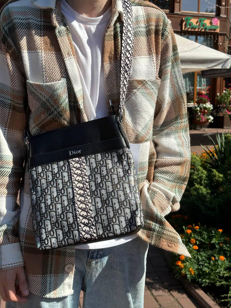 Сумка-месенджер Діор Messenger Bag Textile чоловіча сумка через плече жіноча