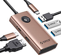 USB хаб Orico Type-C - USB 3.0 + 2x USB 2.0 + HDMI + Type-C PD 60W 0.2м 5 в 1 5 Гбит/с USB-A Концентратор