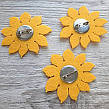 Брошка квітка соняшника з фетру 7 см, фото 8