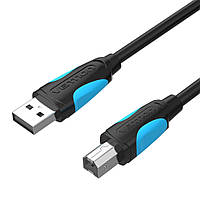 Кабель Vention 1м USB -USB Type-B 2.0 480 Мбит/с 2A USB-A на USB-B для Принтера Черный