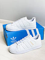 Женские и мужские кроссовки Adidas Superstar Fully White, Белые женские кроссовки адидас, Кеды Adidas Supersta 39