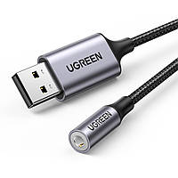 Звуковая карта Ugreen USB - 3.5мм minijack с поддержкой микрофона 24 бит/96 кГц TRRS Наружный Адаптер AUX