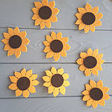 Брошка квітка соняшника з фетру 7 см, фото 6