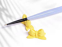 Подставка для маникюрных кистей (пластиковая) "Бант" Желтый