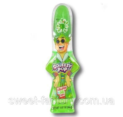 Mr. Squeezy Pop Lollipop Gel Candy Green Apple 56g, фото 1