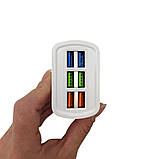 Адаптер живлення FAST CHARGER 3.1А 5G швидкого заряджання на 6 USB порту Зарядний пристрій для телефону, фото 5