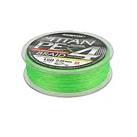 Шнур 150 м 0.12 мм 7.5 кг Kalipso Titan PE x4 Fluo Green