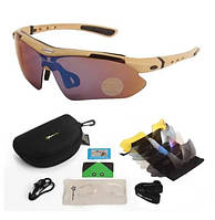 Защитные очки с поляризацией- RockBros -5 комплектов линз-койот.woodland