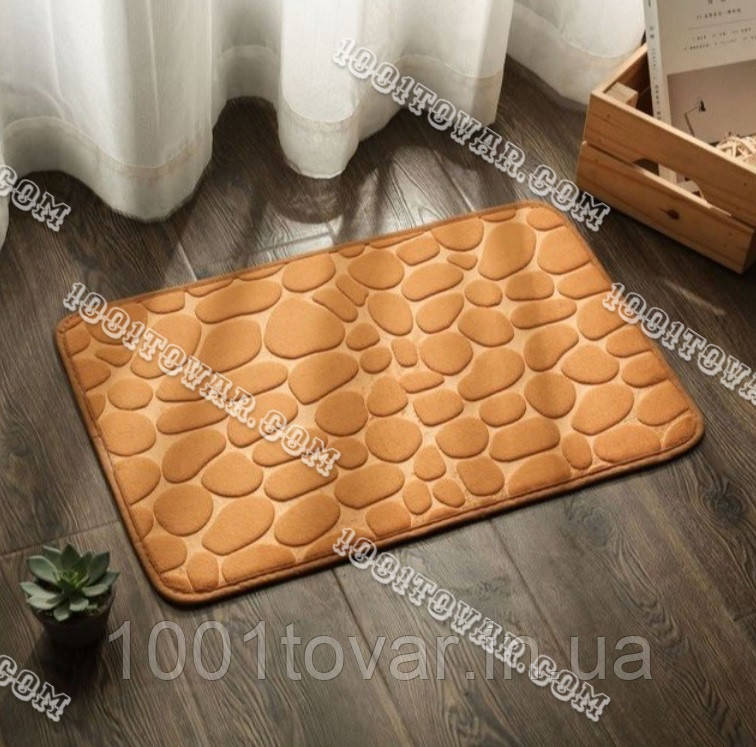 Одинарний килимок із мікрофібри у ванну або туалет, 80х50 см, теракотовий, фото 1