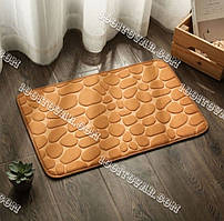 Одинарний килимок із мікрофібри у ванну або туалет, 80х50 см, теракотовий