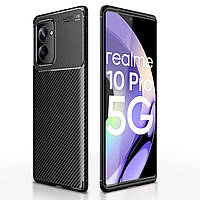 Чохол Fiji Ultimate Carbon для Realme 10 Pro 5G противоударный бампер чорний