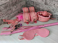 Игровой БДСМ набор 7 предметов плетка, наручники, кляп, маска, ошейник, веревка