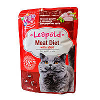 Влажнный корм для котов Leopold Мясной Рацион Кролик 100г