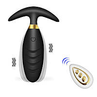 Анальная пробка с вибрацией, вибро пробка с пультом, плаг, втулка, силиконовая пробка Delux Wonder