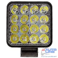 Квадратная LED-фара дальнего света 12В 48Вт  - Cyclone WL-D6 v2 mini 48W Spot 12V