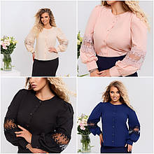 Жіноча блуза сорочка супер-софт довгий рукав розміри норма та батал