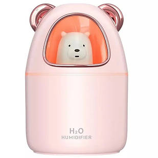 Зволожувач повітря з підсвіткою Humidifier H20 8023, ведмедик рожевий