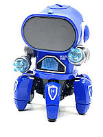 Робот на радіокеруванні на батарейках 19 см Ходить танцює світло звук Синій (ZR2091)