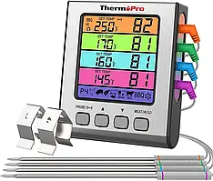 ThermoPro TP17H Цифровий термометр для м'яса з 4 температурними зондами, сигналізацією й підсвіткою