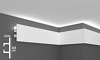 Карниз скрытого освещения, KH 907 - длина 2м, Grand Decor, материал: HDPS (дюрополимер)